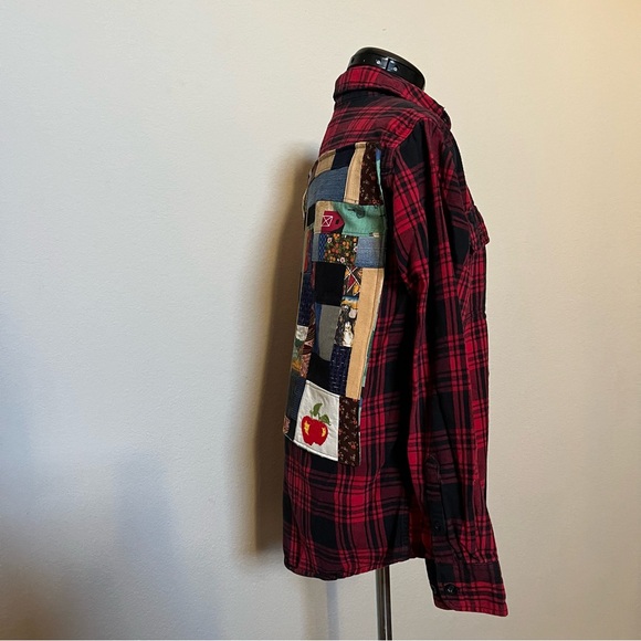 farm picker patchwork grateful autumn harvest tour company dead 💀❤️⚡️💙 flannel - Picture 9 of 11